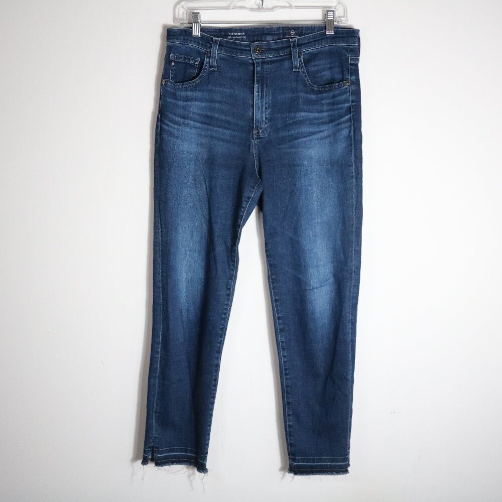 AG Adriano Goldschmied The Isabelle High Rise Straight Crop Jeans 30 Raw Hem